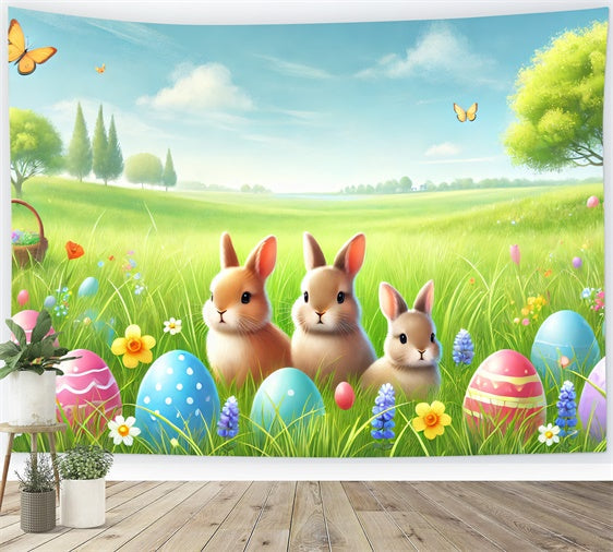 Fotografie Ostern Backdrop Delightful Bunny Meadow Backdrop TWW3-47
