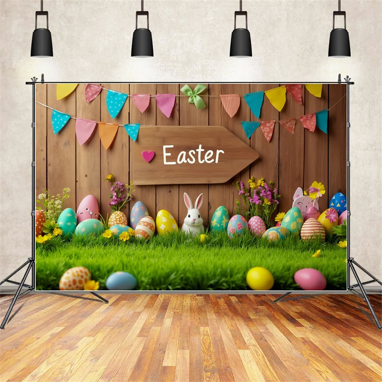 Ostern Fotohintergrund Niedlicher Hasen Ei Dekoration Hintergrund TWW3-48