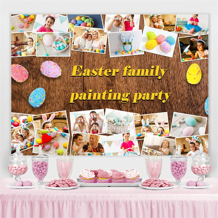 Osterkulissen Hölzerne Familie Spaß Personalisierte Kulisse TWW3-52