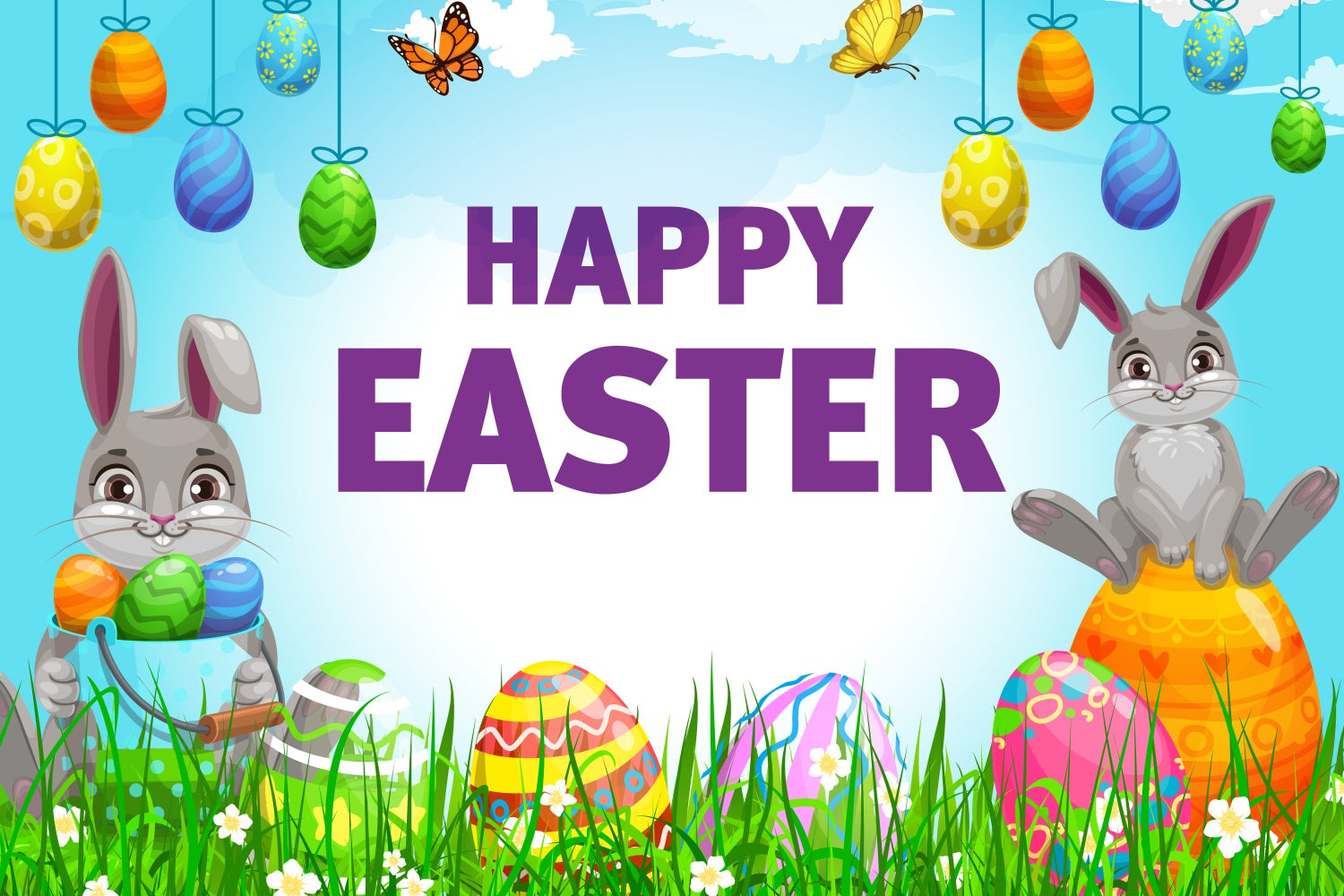 Ostern Fotokulisse Ideen Bunny Eggs Meadow Personalisierte Kulisse TWW3-57