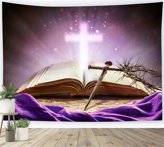 Ostern Backdrops für Fotos Heiliges Kreuz Bibel Backdrop TWW3-6