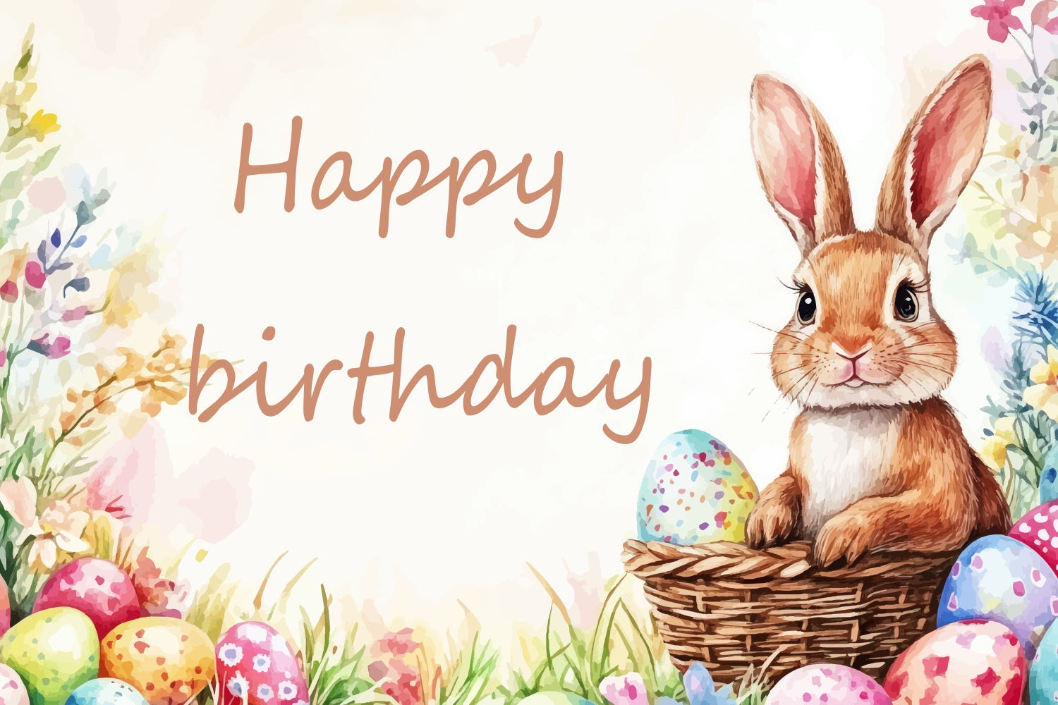 Ostern Backdrops Bunny Geburtstag Aquarell Eier Customized Backdrop TWW3-63