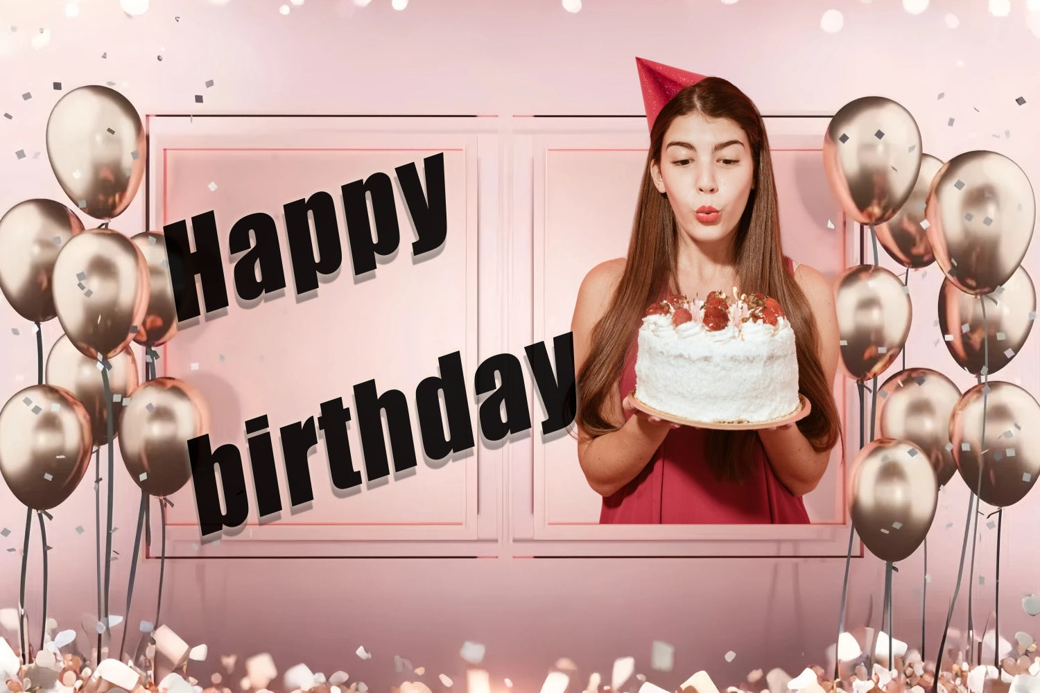 Customized Backdrop für Geburtstag Champagner Gold Konfetti Backdrop TWW3-70