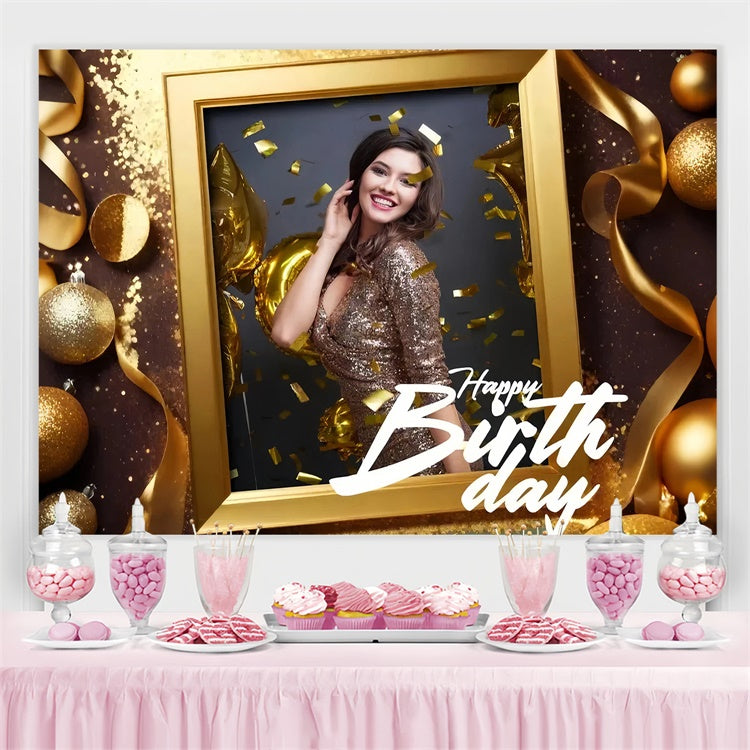 Customized Geburtstag Backdrop Fashion Frame Ribbon Party Backdrop TWW3-77