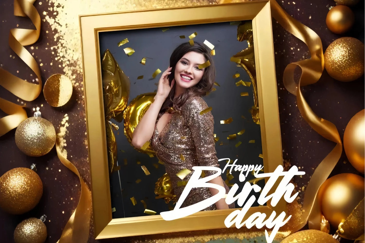 Customized Geburtstag Backdrop Fashion Frame Ribbon Party Backdrop TWW3-77