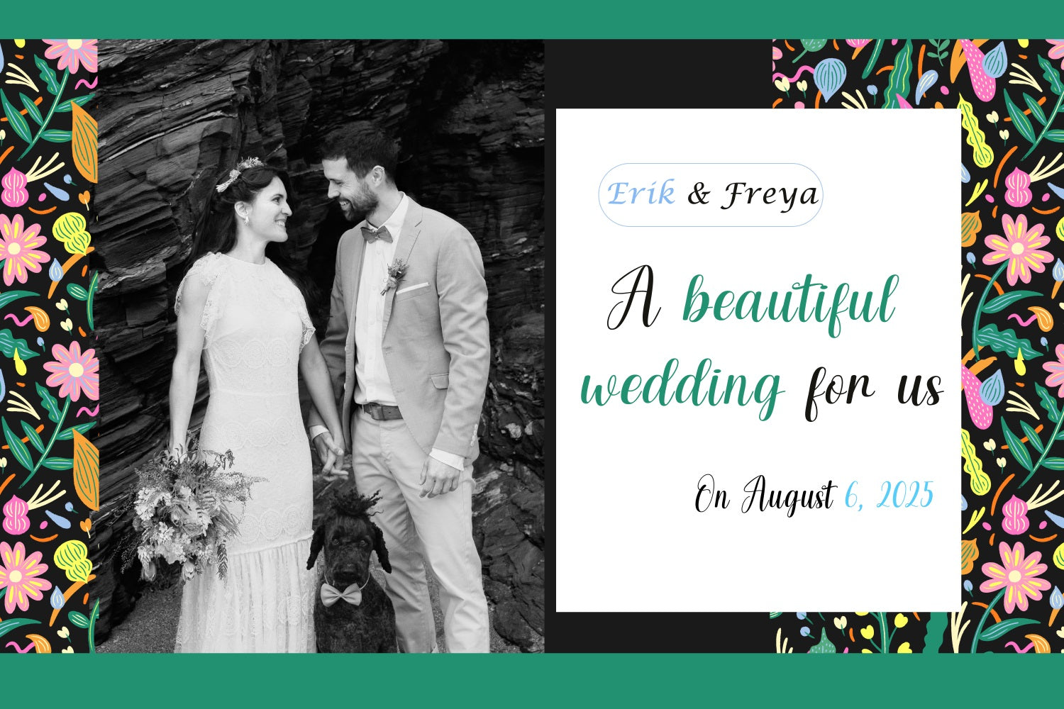 Fotokulissen für Hochzeiten Floraler Rahmen Personalisierte Kulisse TWW3-87