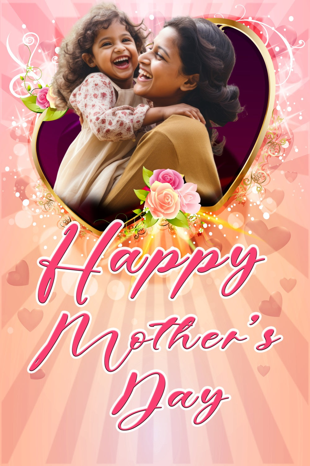 Mothers Day Foto Backdrop Tulip Liebe Collage Benutzerdefinierte Backdrop TWW4-2