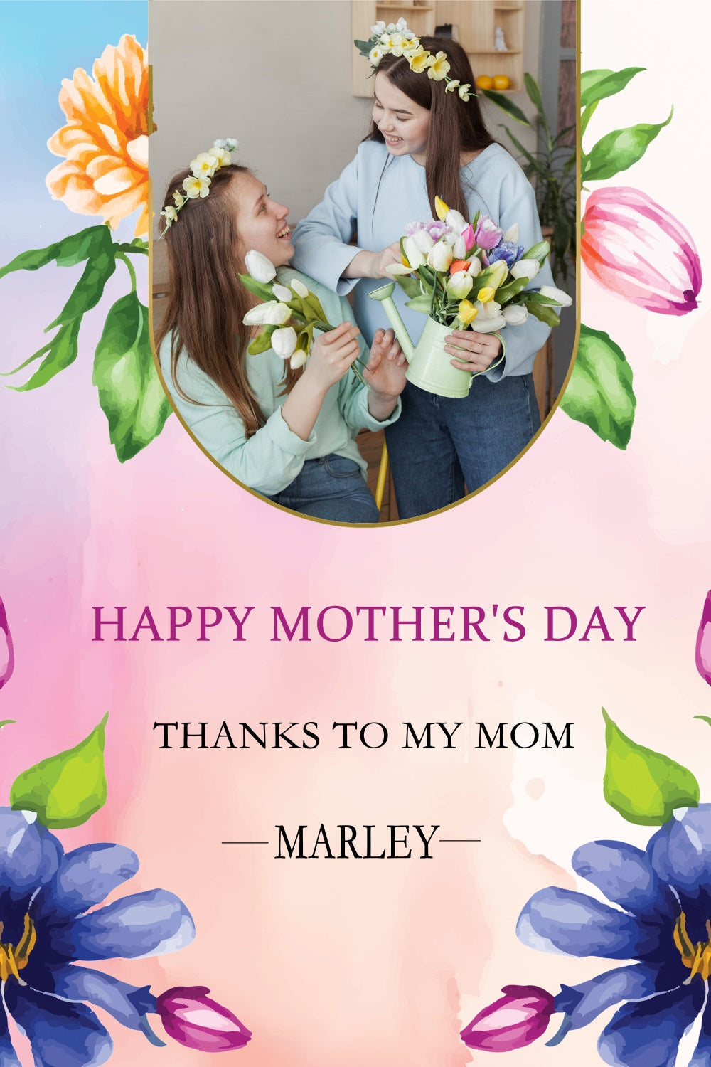 Mothers Day Backdrops Baby Liebe Rosa Rosen Benutzerdefinierte Backdrop TWW4-11