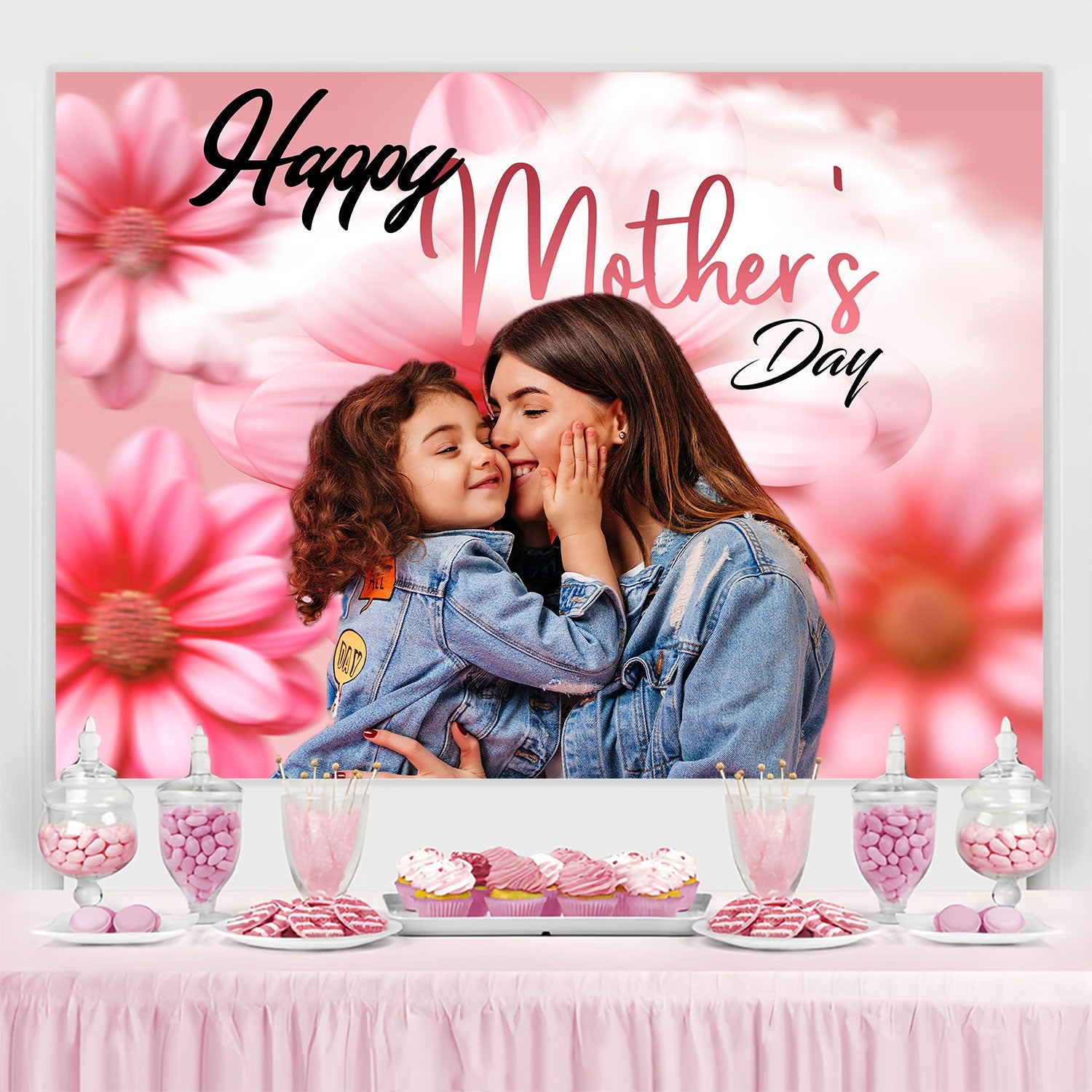 Mothers Day Backdrops Olive Blumen Memory Benutzerdefinierte Backdrop TWW4-6