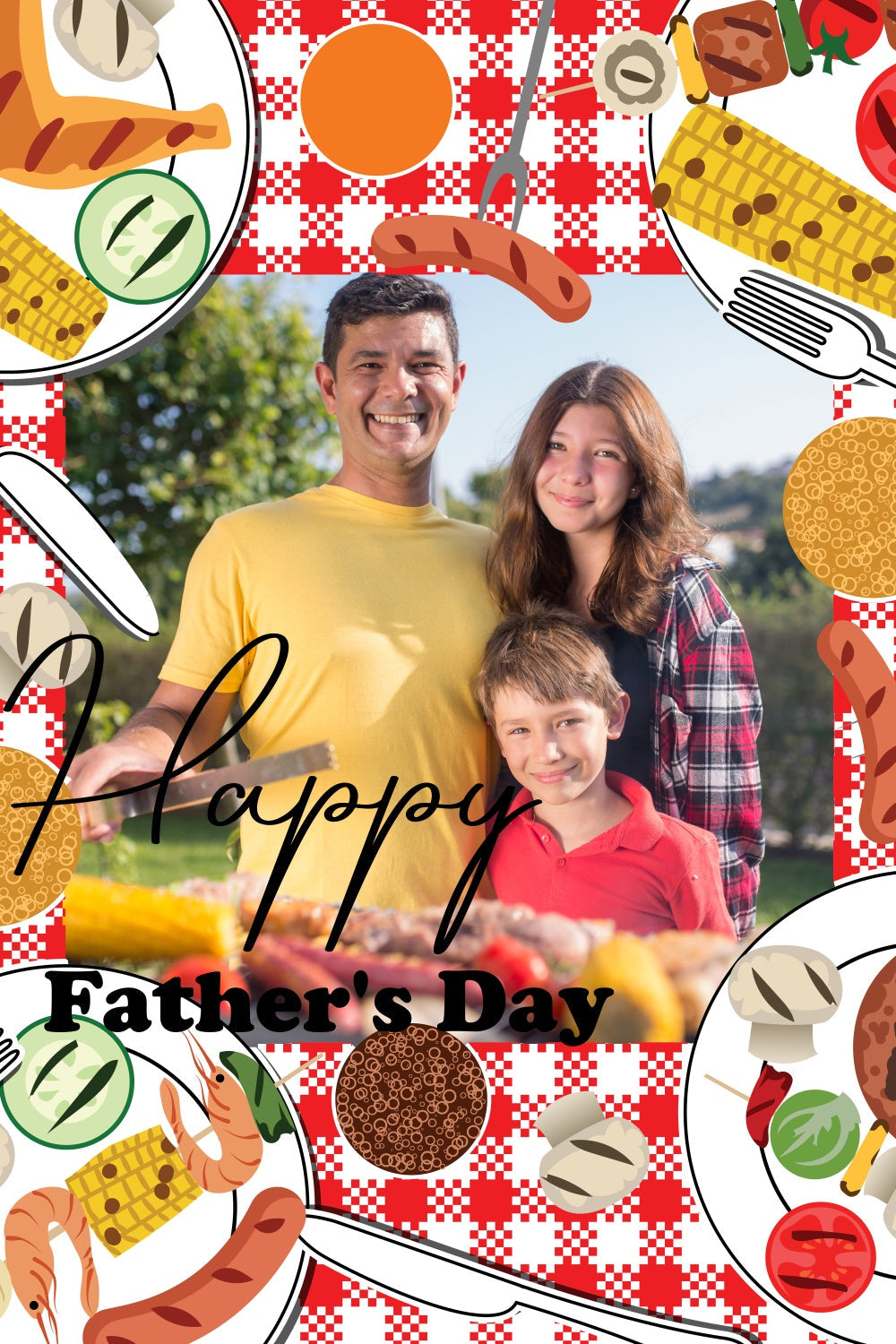 Backdrop Vatertag Familie Grillthema Personalisierte Backdrop TWW4-86