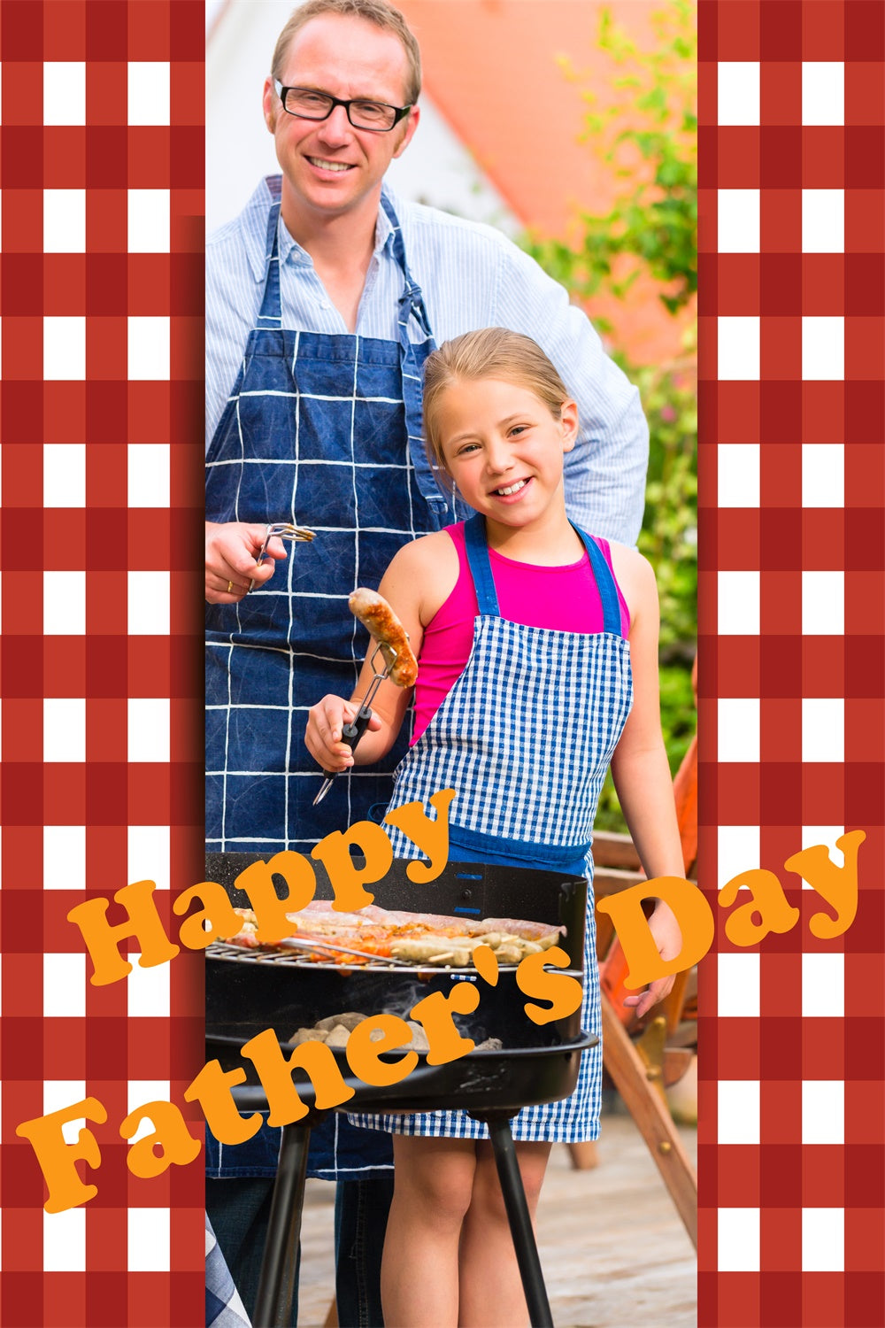 Backdrop Vatertag Rot kariert Cookout Individuelles Backdrop TWW4-87