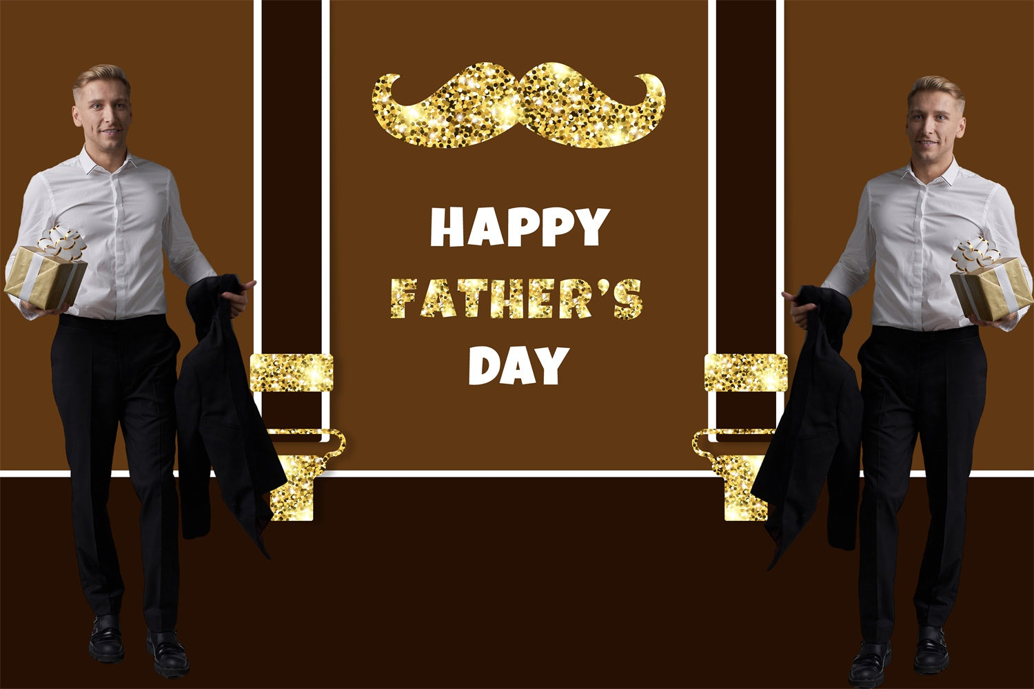 Vatertag Backdrop Ideen Golden Sparkle Gentleman Custom Backdrop TWW4-88