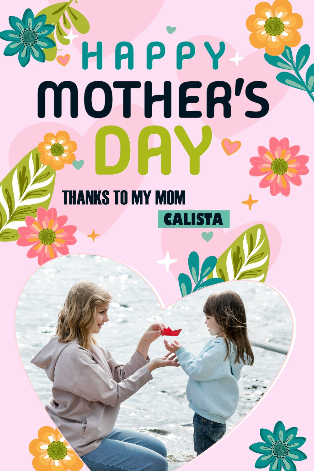 Mothers Day Foto Backdrop Pastel Flower Rahmen Personalisierte Backdrop TWW4-10