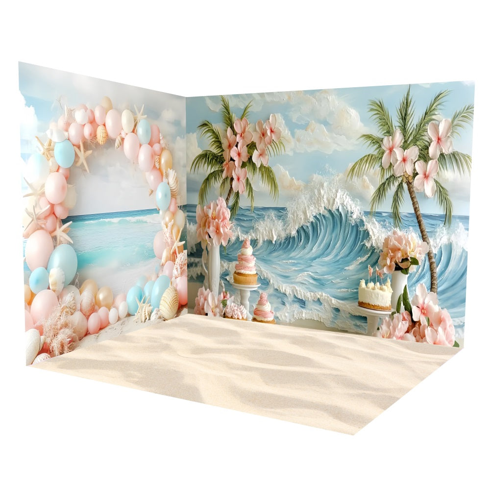 Neugeborenen-Fotoshooting-Hintergrund Tropical Floral Beach Backdrop Room Set TWW5-18