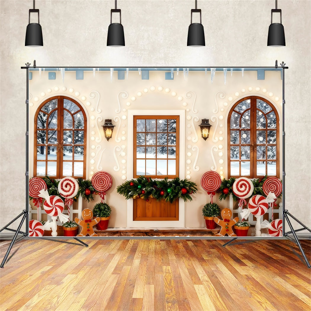 Lebkuchen-Hintergrund Zuckerstange Lebkuchen-Veranda Weihnachtshintergr¨¹nde Verkauf TWW510-100