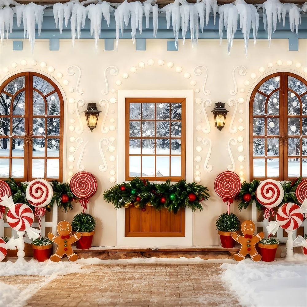 Lebkuchen-Hintergrund Zuckerstange Lebkuchen-Veranda Weihnachtshintergr¨¹nde Verkauf TWW510-100