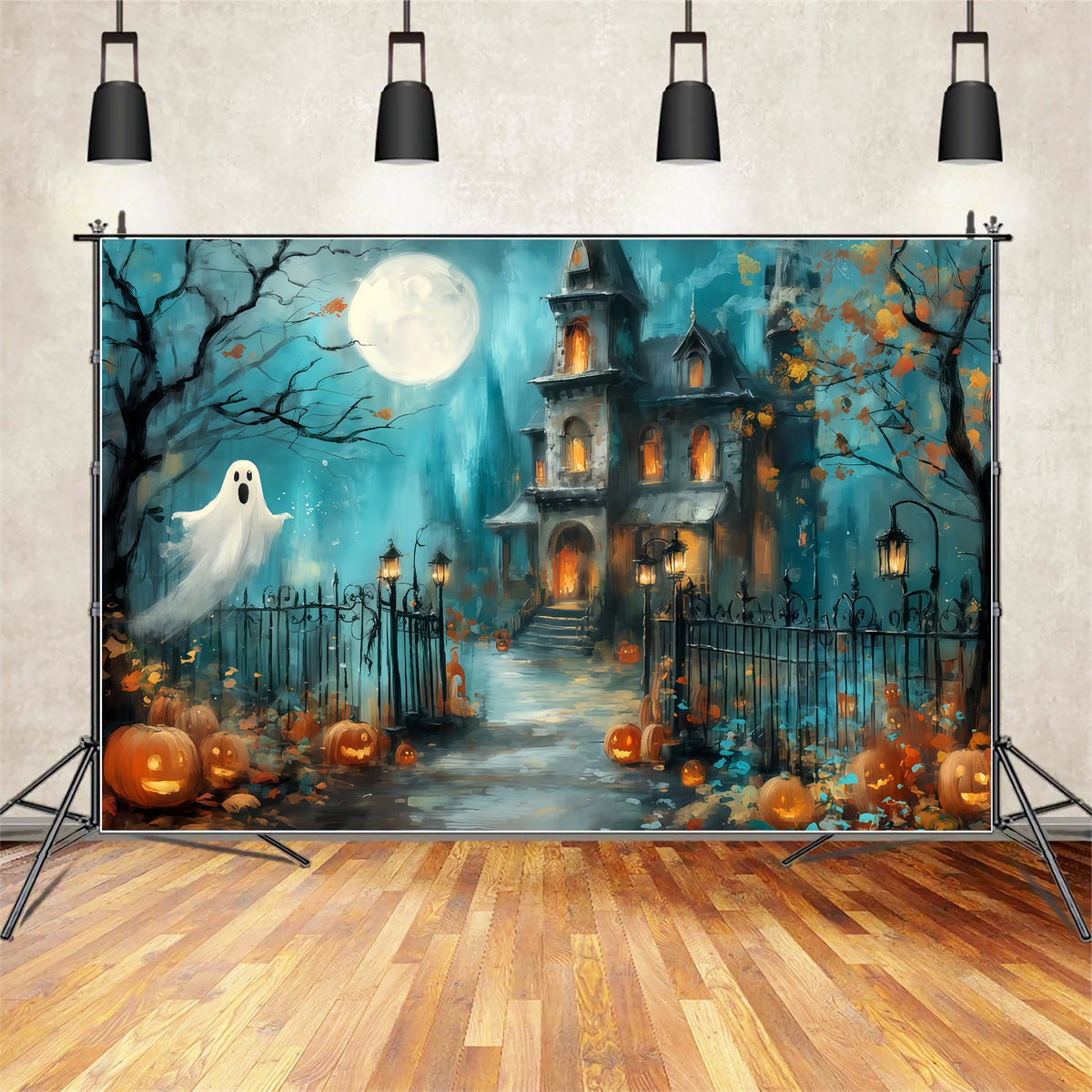 Spukhauskulisse Spukhaus Geisterpfad Halloween-Kulisse TWW510-11