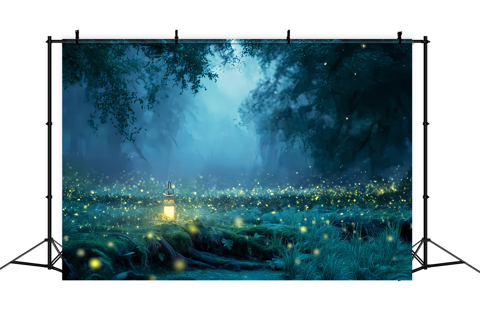 Spukwald-Hintergrund Zauberwald Gl¨¹hw¨¹rmchenlicht Halloween-Fotohintergrund TWW510-39