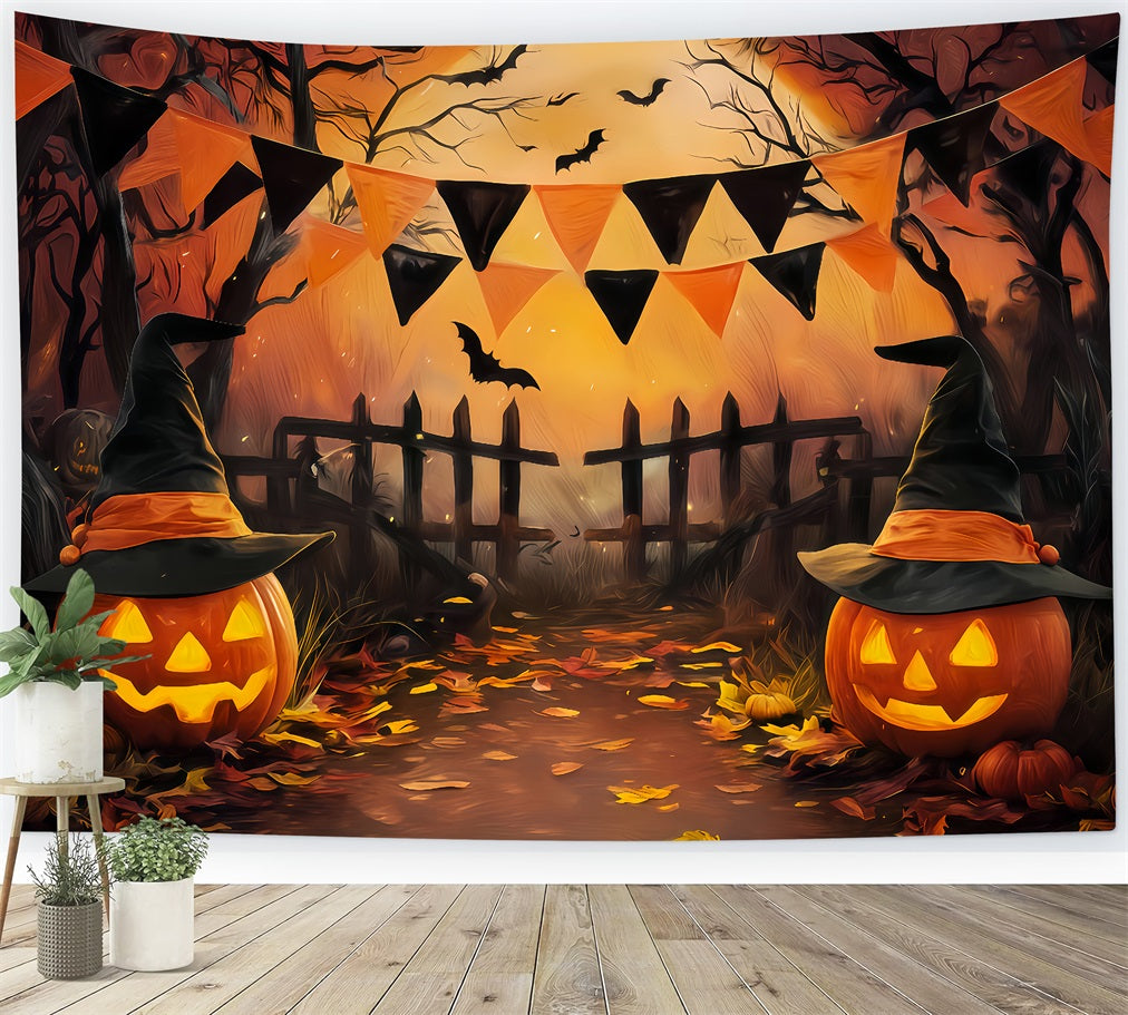 Halloween-Farbkulisse Hexenhut K¨¹rbis-Tor Halloween-Fotokulisse TWW510-43