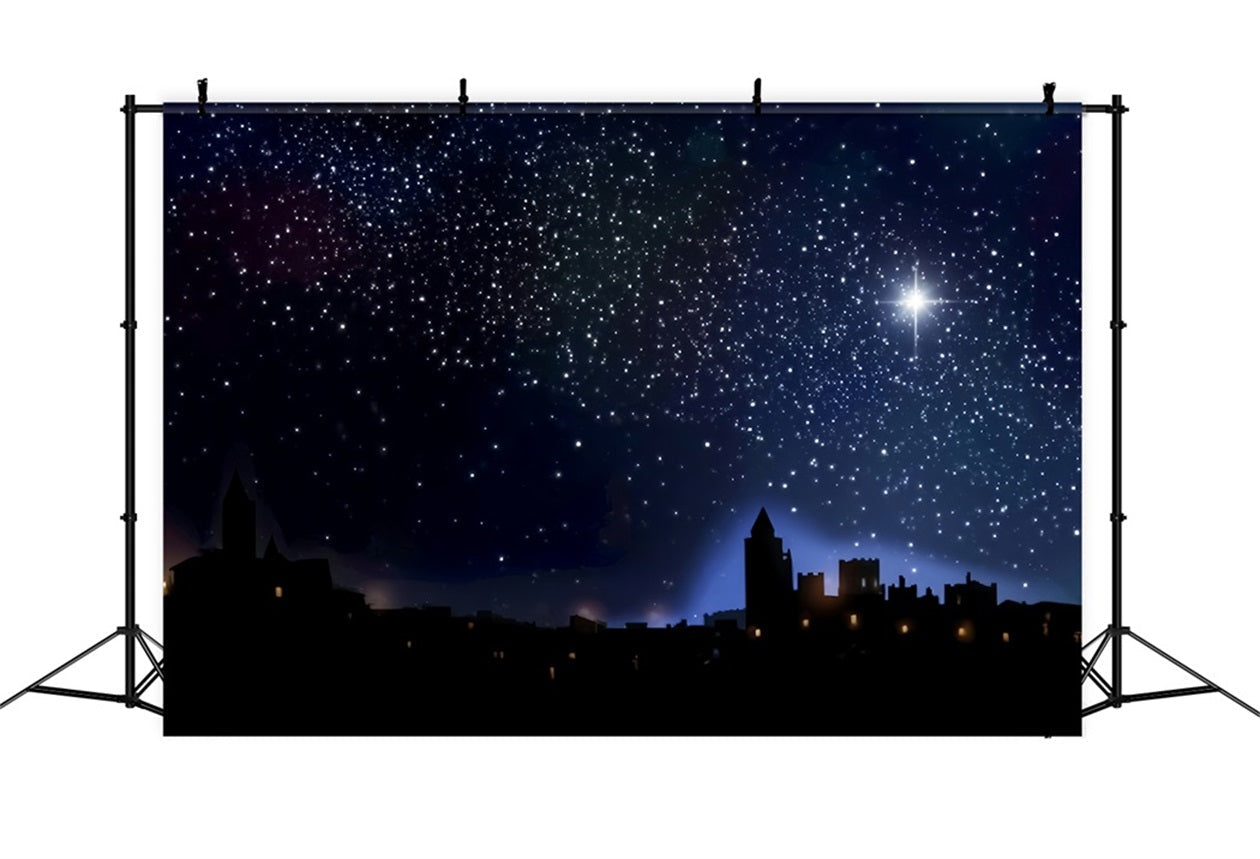 Krippen-Hintergrund Sternenklares Bethlehem Heilige Nacht Weihnachtsfoto-Hintergr¨¹nde TWW510-53