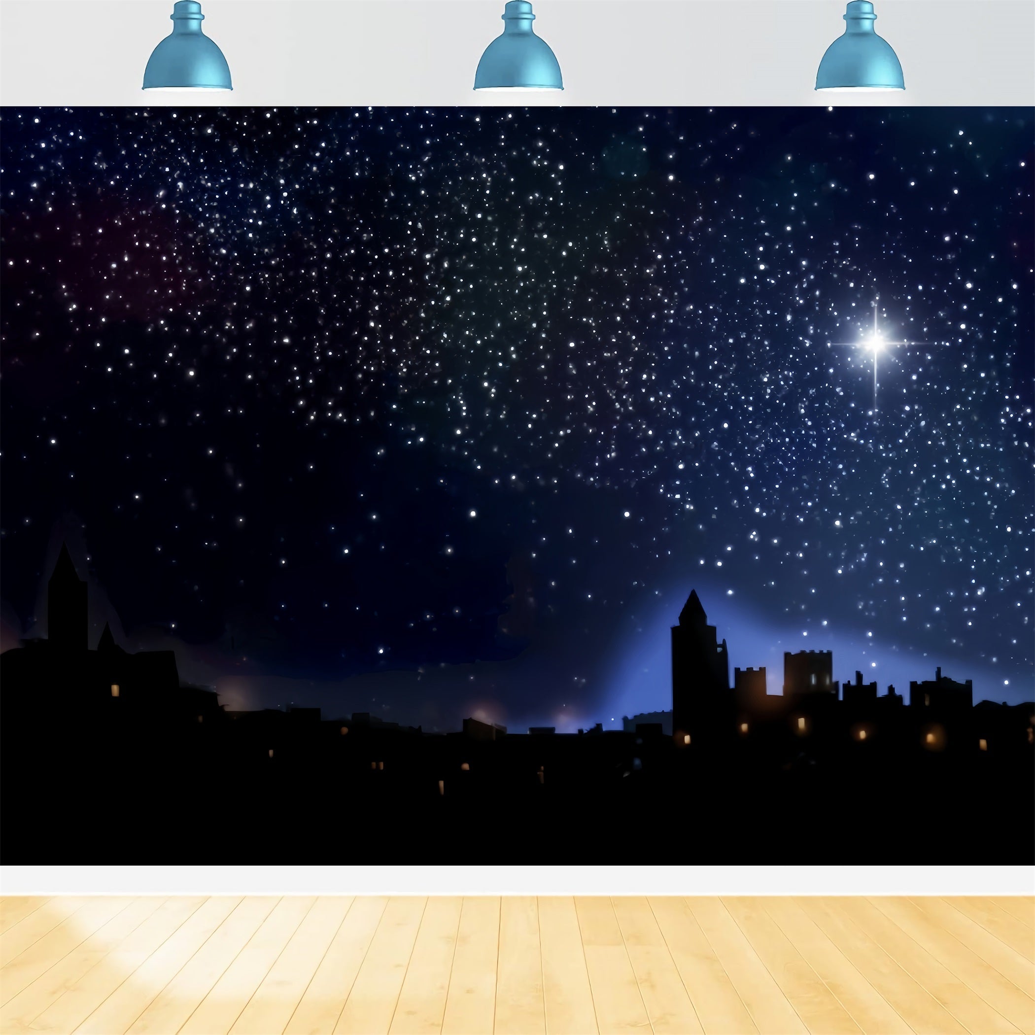 Krippen-Hintergrund Sternenklares Bethlehem Heilige Nacht Weihnachtsfoto-Hintergr¨¹nde TWW510-53