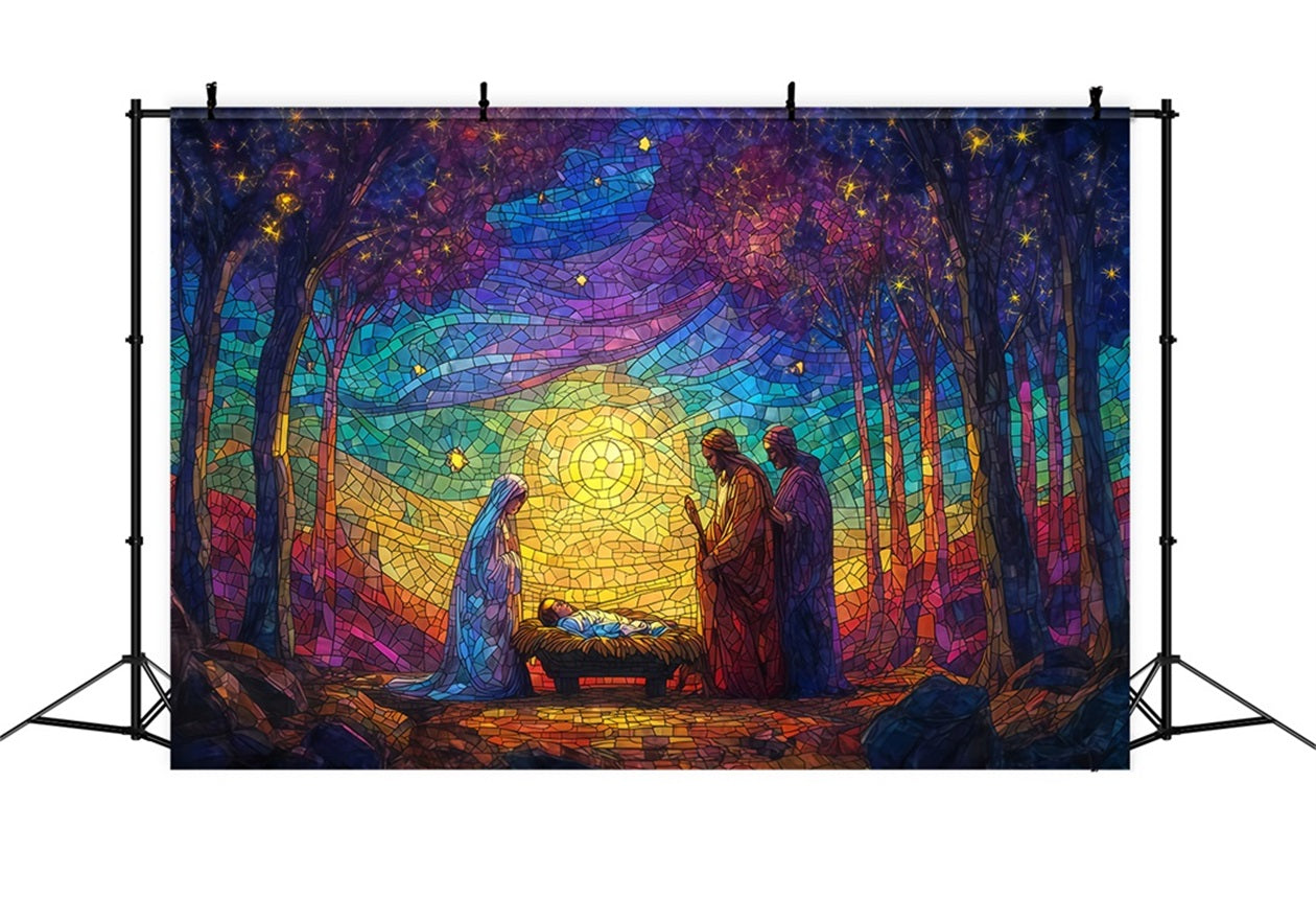 Krippen-Hintergrund Buntglas-Krippe Glanz Weihnachts-Hintergr¨¹nde Verkauf TWW510-60
