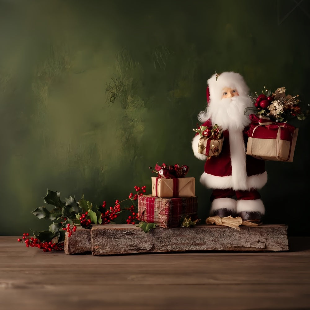 Weihnachtsmann-Hintergrund Rustikaler Weihnachtsmann-Geschenktisch Weihnachtsfotografie-Hintergr¨¹nde TWW510-71