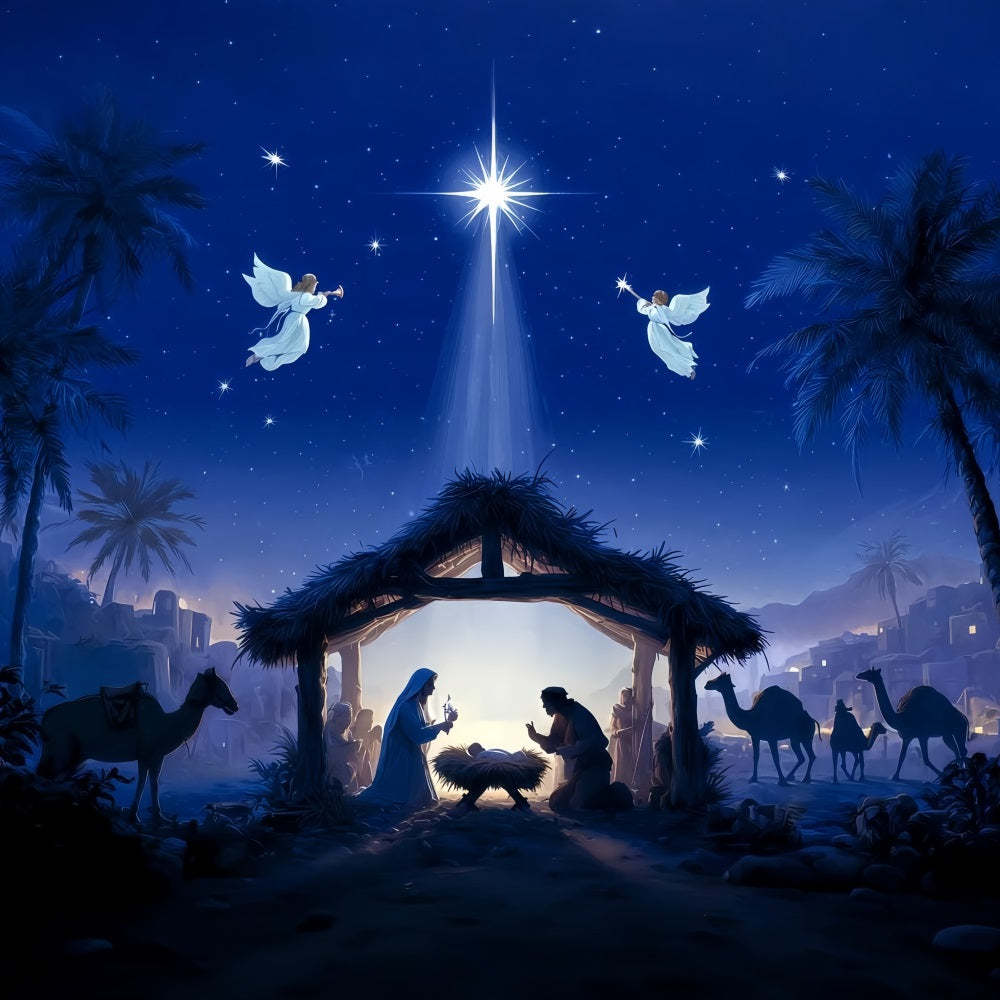 Krippen-Hintergrund Heilige Nacht Krippenstern Weihnachts-Hintergrund TWW510-72