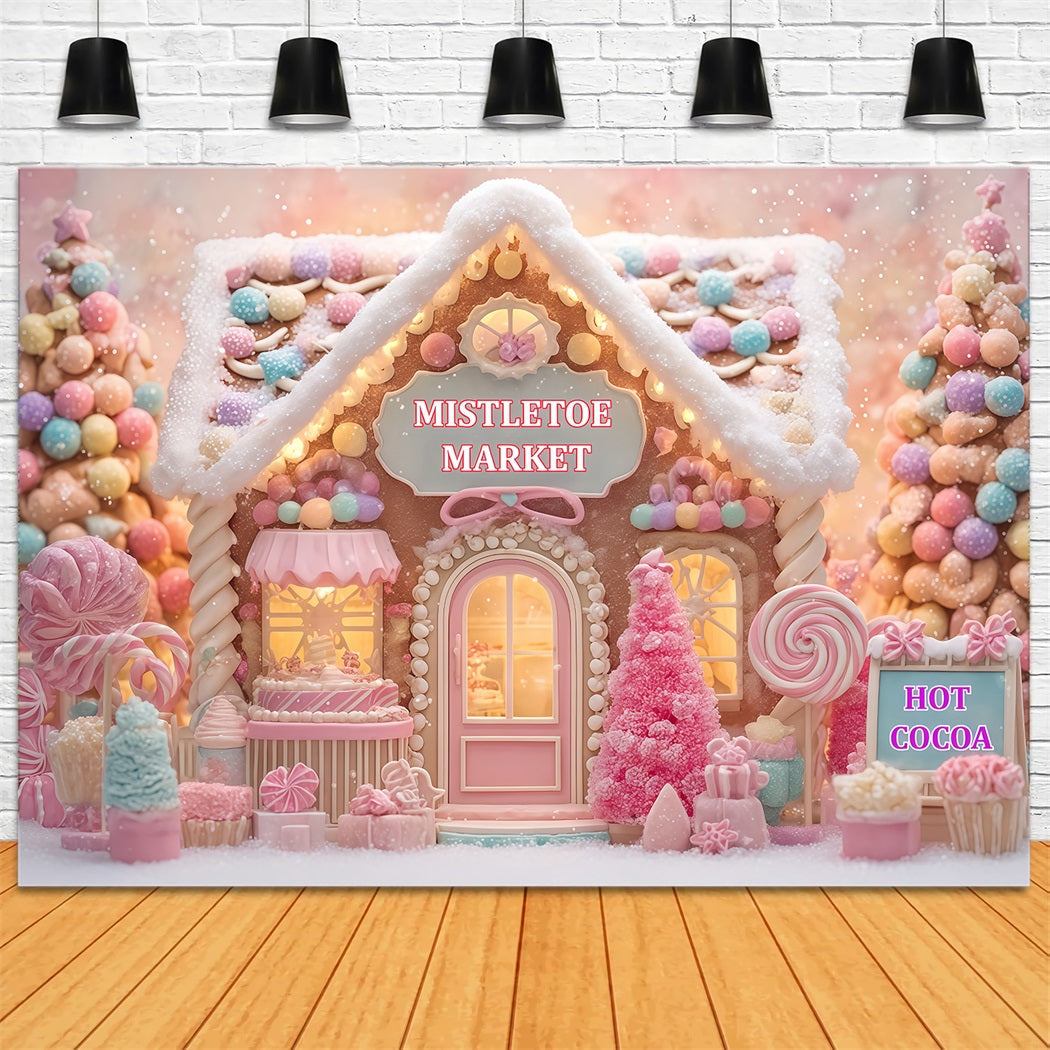 Lebkuchenhaus-Hintergrund Candyland S¨¹?warenladen Weihnachts-Foto-Hintergrund TWW510-74