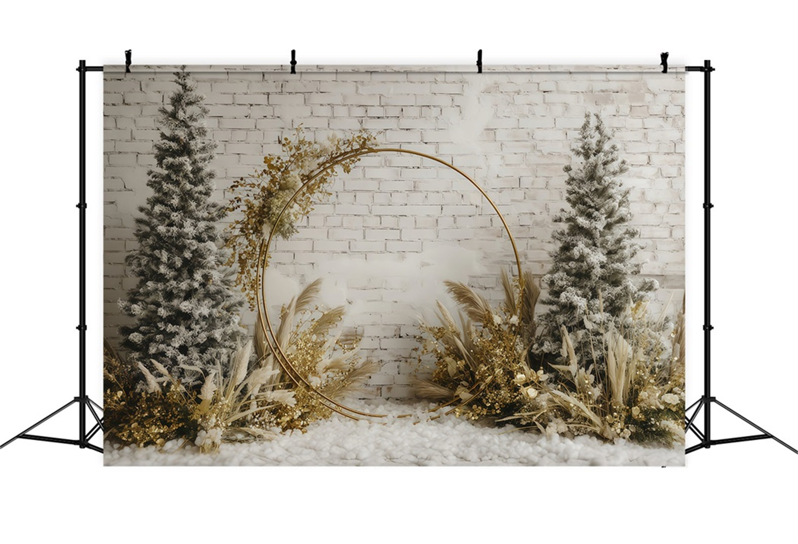 Weihnachtswand-Hintergrund Goldener rustikaler Winterbogen Weihnachtshintergr¨¹nde im Angebot TWW510-76