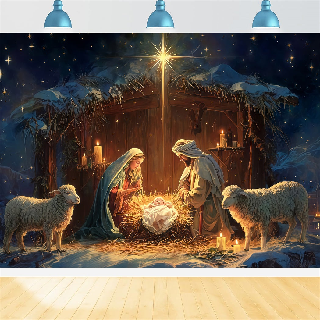 Krippen-Hintergrund Heilige Familie Krippe Nacht Weihnachts-Hintergr¨¹nde TWW510-81