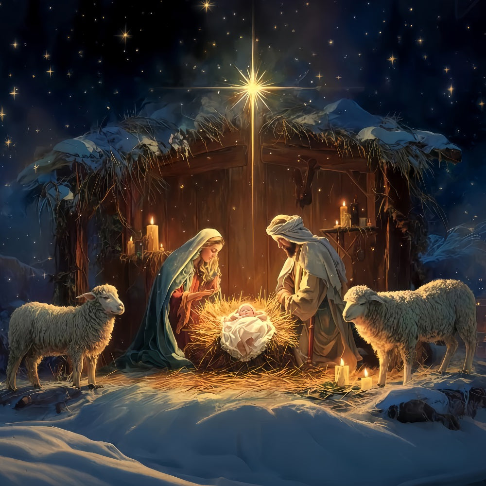 Krippen-Hintergrund Heilige Familie Krippe Nacht Weihnachts-Hintergr¨¹nde TWW510-81