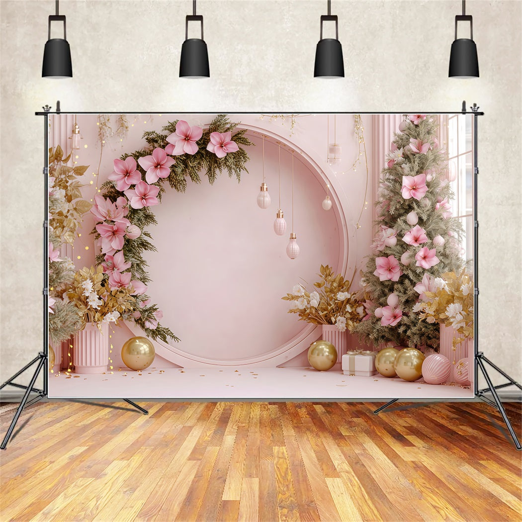 Weihnachtswand-Hintergrund Blush Floral Holiday Arch Weihnachtshintergr¨¹nde im Angebot TWW510-84