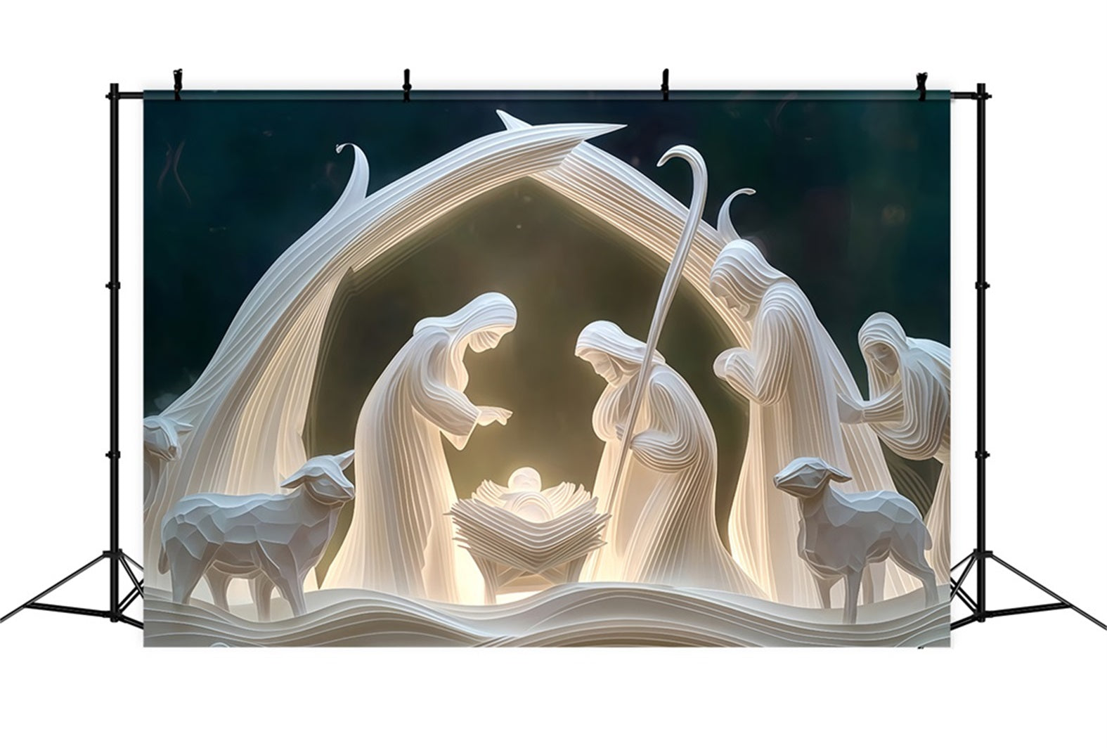 Krippen-Hintergrund Papierskulptur Heilige Geburt Weihnachtshintergrund TWW510-86