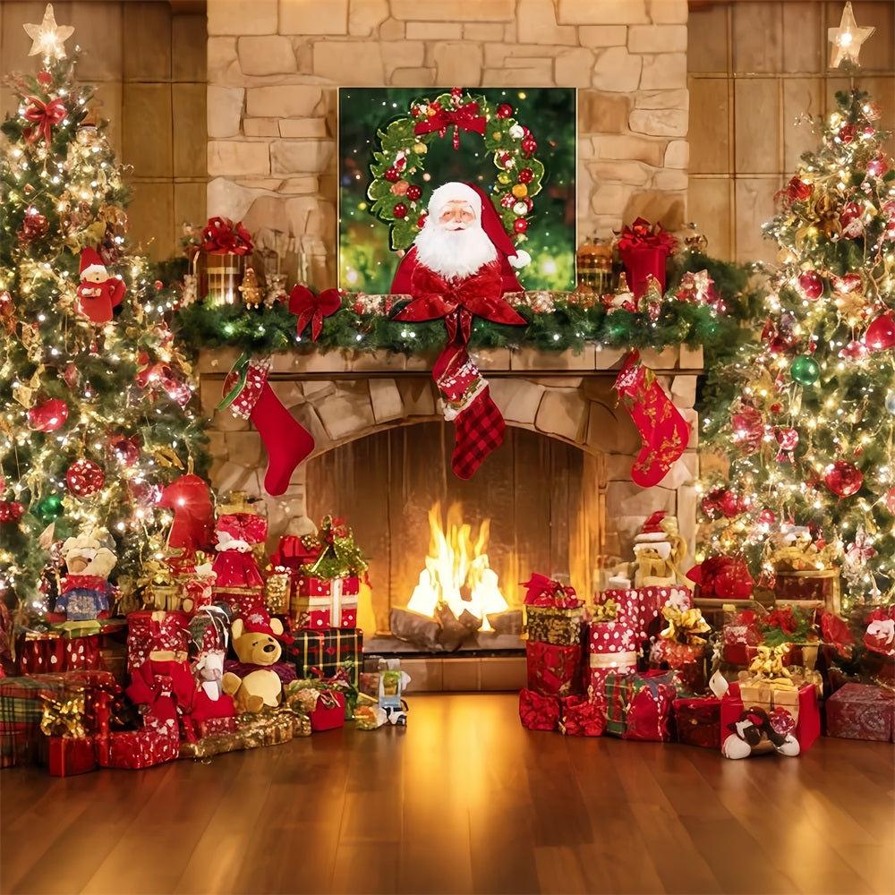 Weihnachtsmann-Hintergrund Kaminstr¨¹mpfe Geschenkbaum Weihnachts-Hintergrund-Ideen TWW510-93