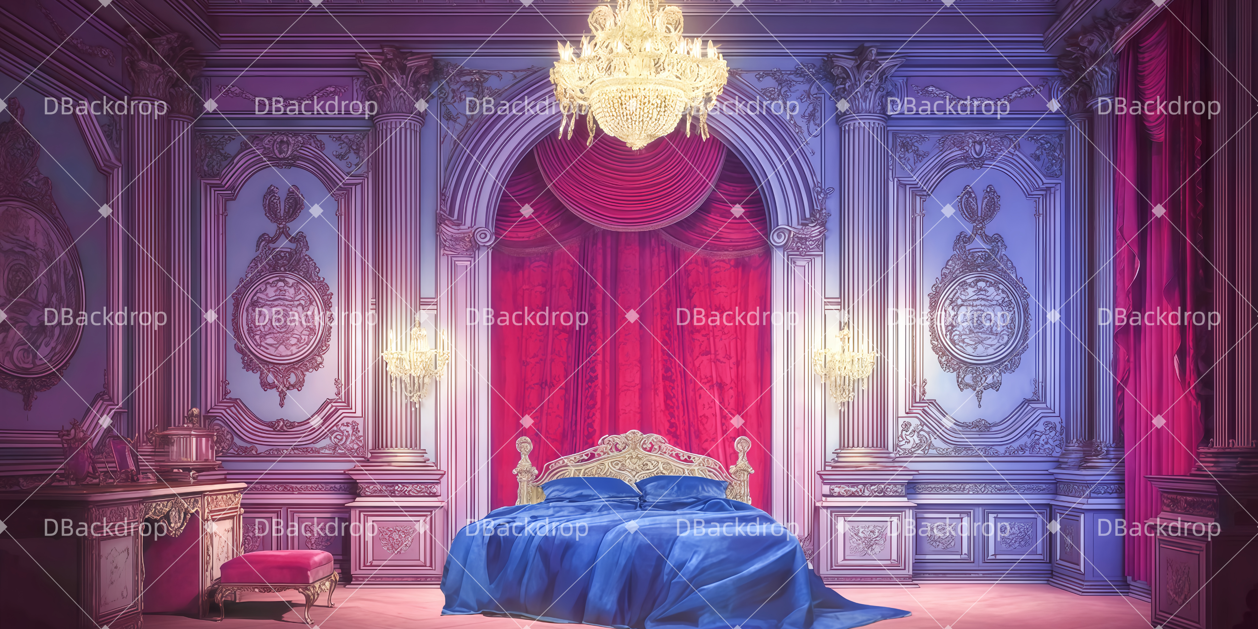 Theaterbühne Vorhang Das Schlafzimmer der Prinzessin Theater Vorhang auf TWW510-T52
