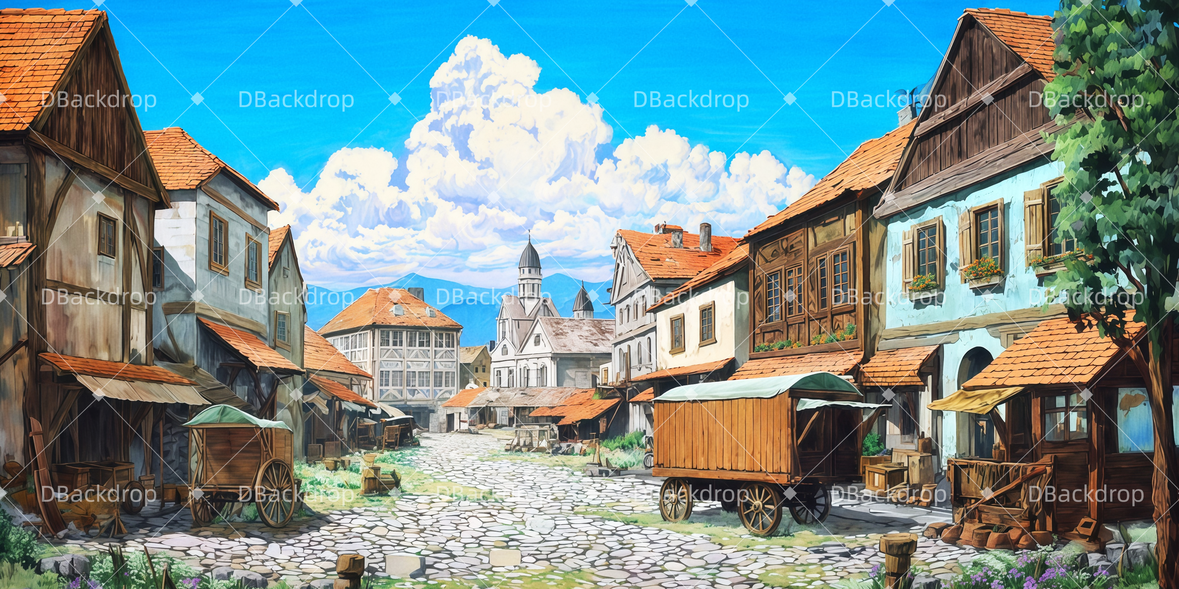 Theatervorhang Basteln Dorfstraße Theatervorhang kinder TWW511-T65