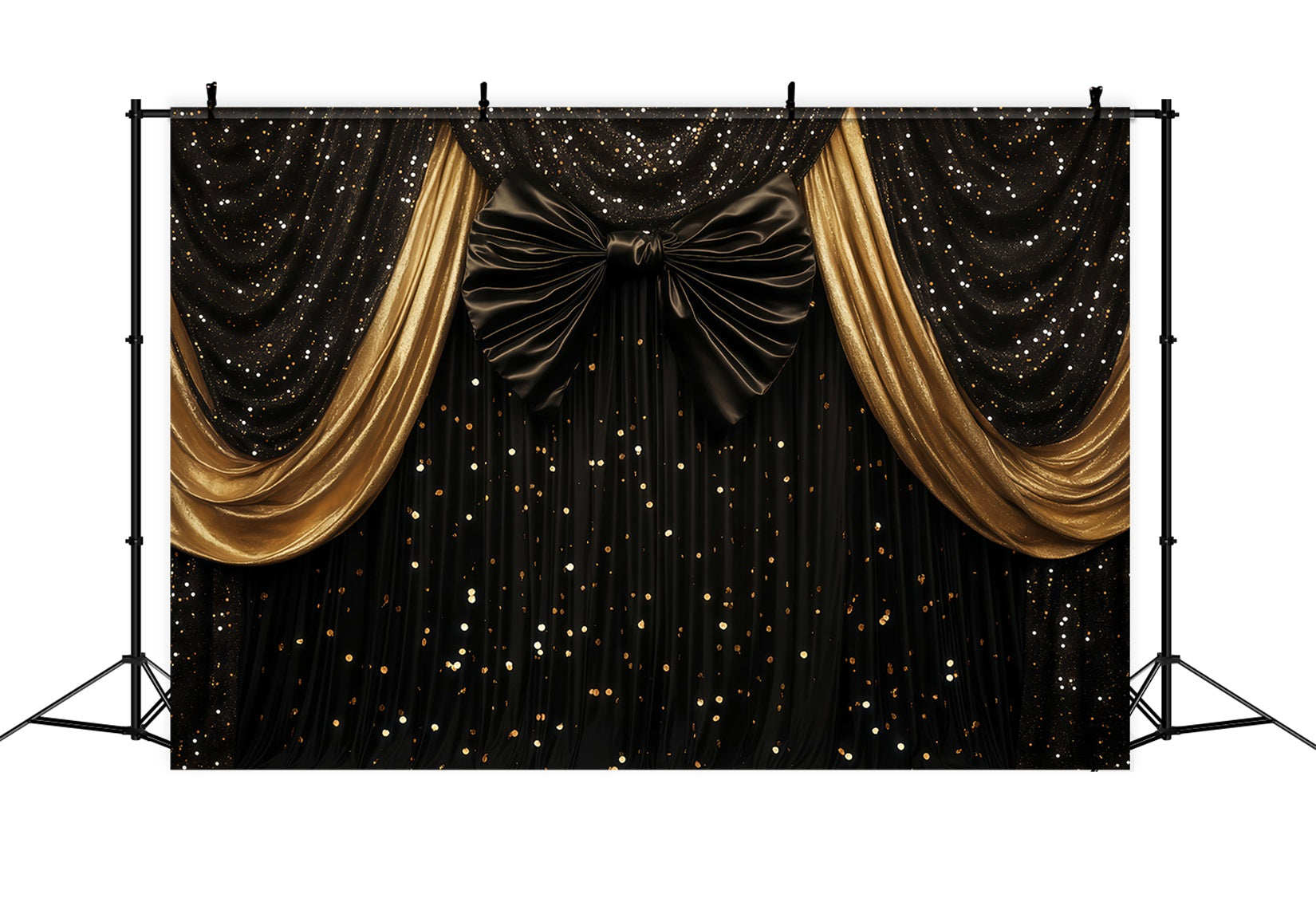 Neujahrsfotohintergrund Luxuriös drapierter schimmernder Bokeh-Hintergrund mit Goldglitter TWW512-19