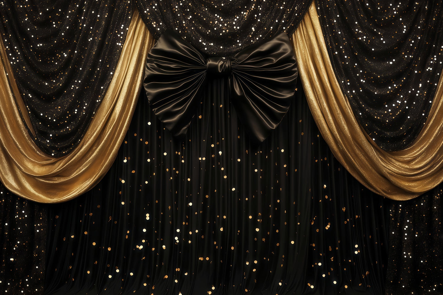 Neujahrsfotohintergrund Luxuriös drapierter schimmernder Bokeh-Hintergrund mit Goldglitter TWW512-19
