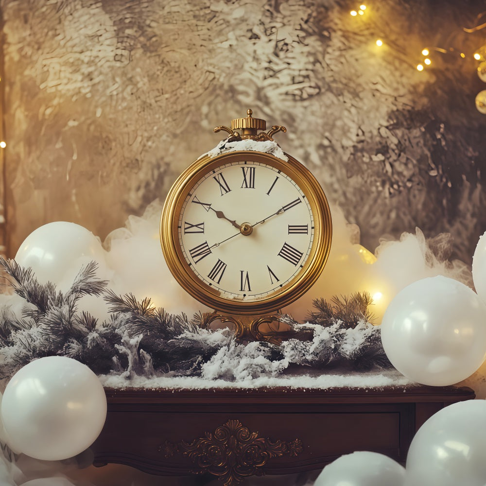 Neujahrs-Hintergrund Frostige Countdown-Uhr-Lichter Silvester-Hintergrund TWW512-22