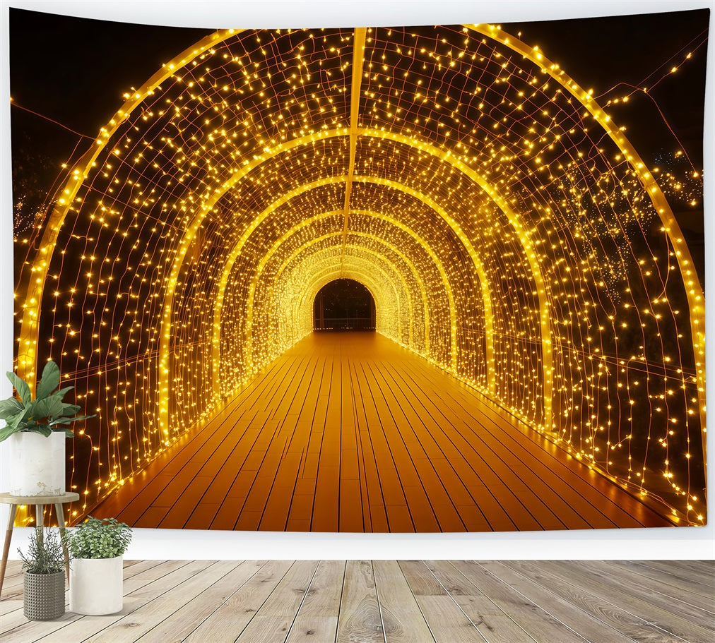 Neujahrs-Hintergrund Bokeh Lichttunnel Funkeln Goldglitzer-Hintergrund TWW512-30