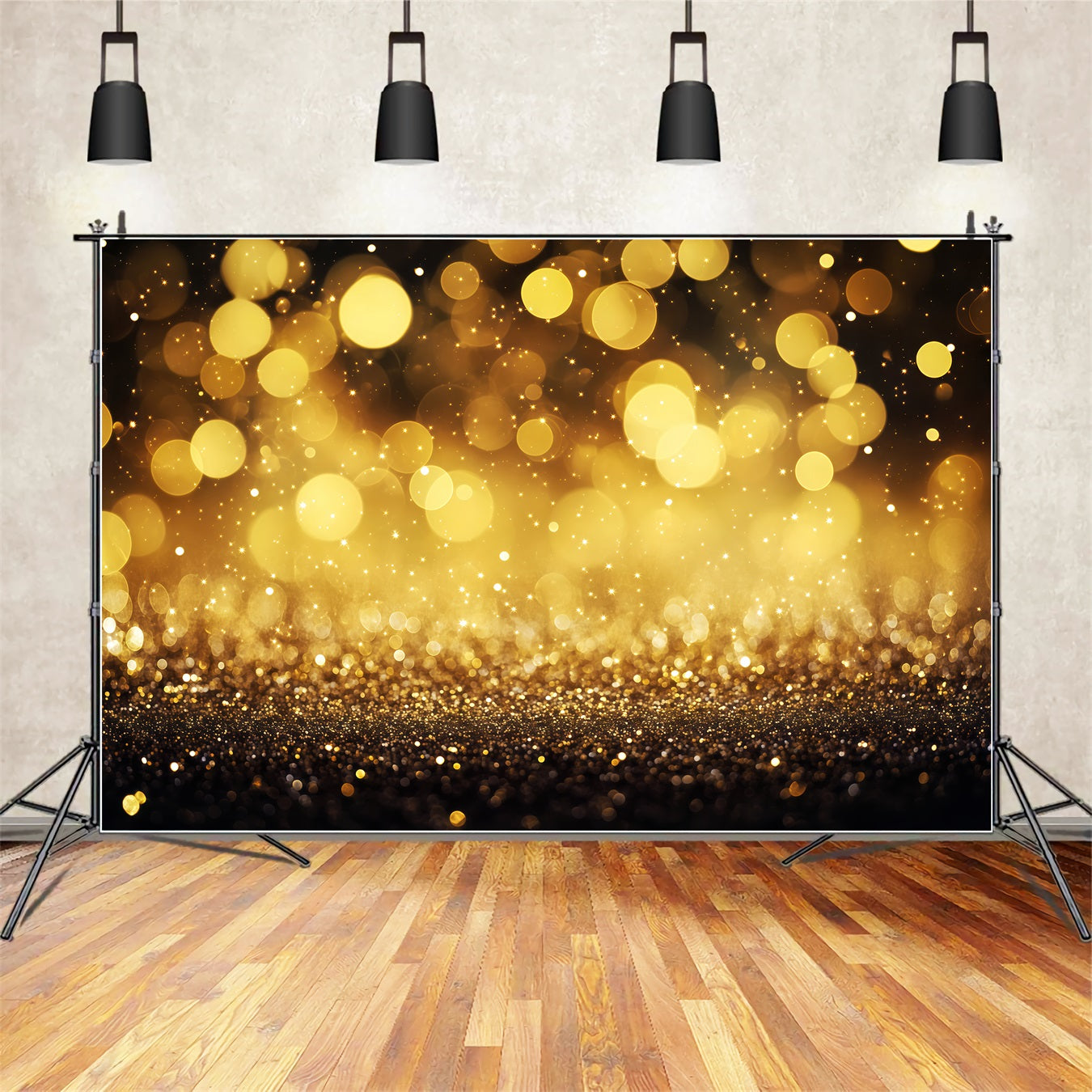Neujahrshintergründe Goldener Glanz Schimmer Bokeh Goldglitzer Hintergrund TWW512-7