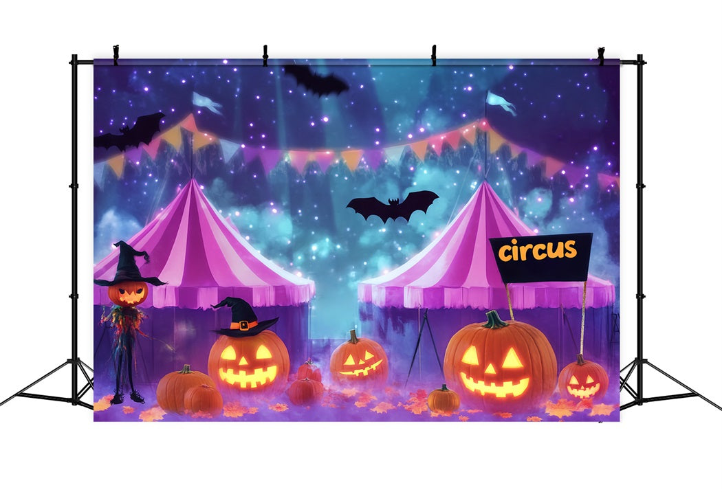 Halloween-Zirkus-Fotohintergrund Kürbis-Hexe Spuknacht-Karnevals-Fotohintergrund TWW59-13