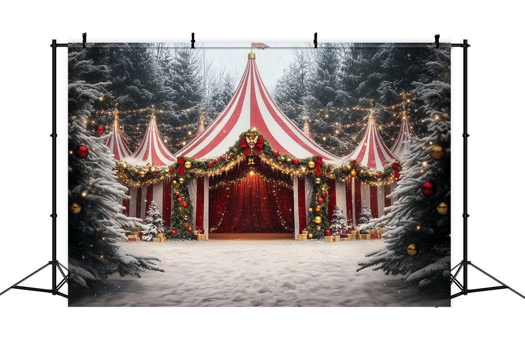 Karnevalszelt-Fotohintergrund Weihnachtsgirlande Festliches Zelt Fotografie Zirkus-Fotohintergrund TWW59-14