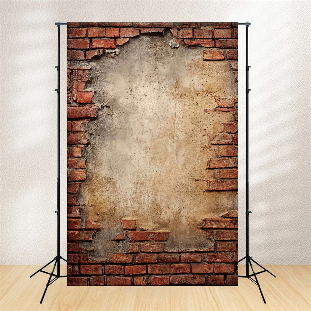 Ziegelhintergrund Fotografie Freiliegende rustikale Putzwand Ziegelhintergrund TWW59-193