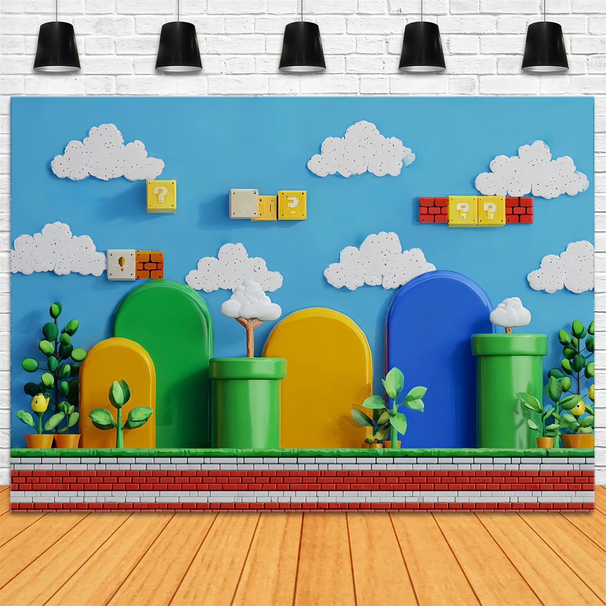 Vorschul-Fotohintergrund Retro-Cartoon-Spielwelt Zurück-zur-Schule-Fotohintergrund TWW59-208