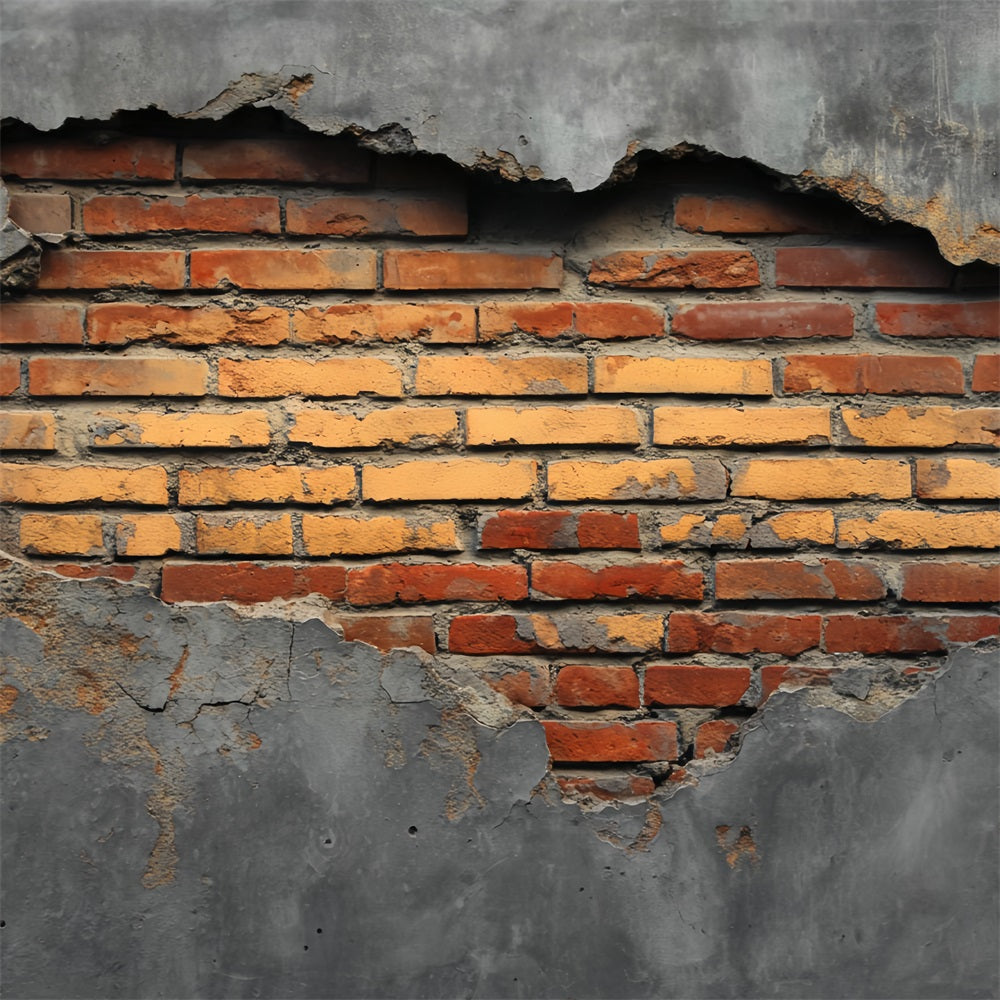 Ziegelstein-Fotohintergrund Sichtbare Ziegelsteine Betonrahmen Ziegelsteinwand-Fotohintergrund TWW59-209