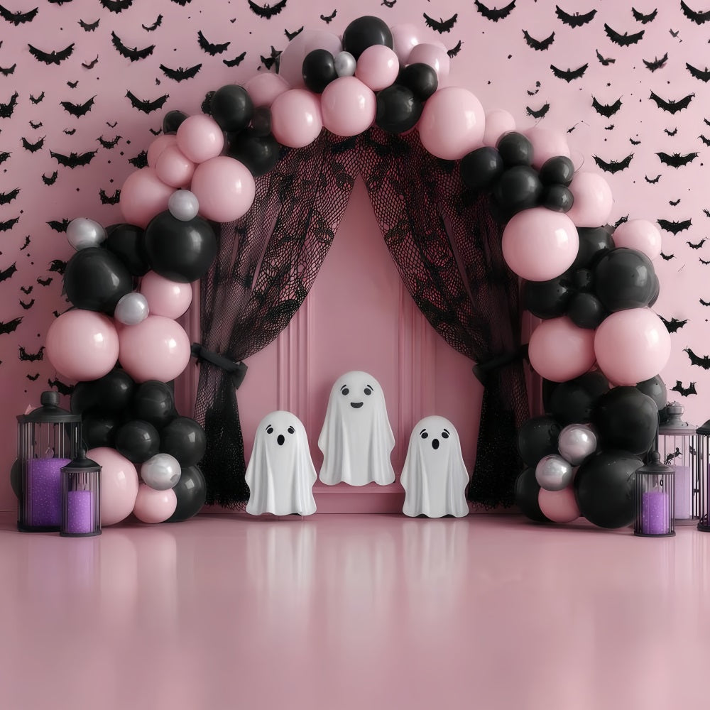 Cake Smash-Fotohintergrund Rosa Geisterballonbogen Smash Cake-Fotohintergrund TWW59-210