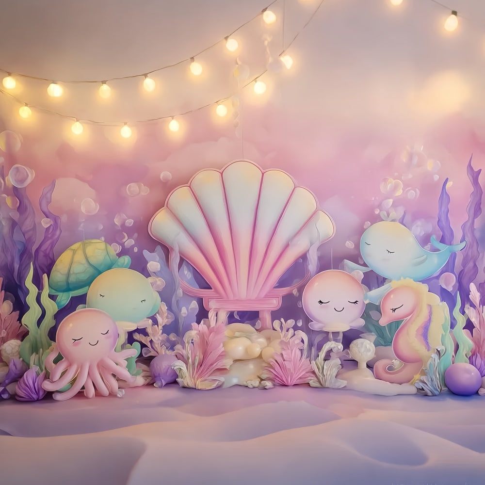 Kuchenfotografie-Studiohintergründe Unterwasser Pastell Ozean Freunde Cake Smash-Fotohintergrund TWW59-215