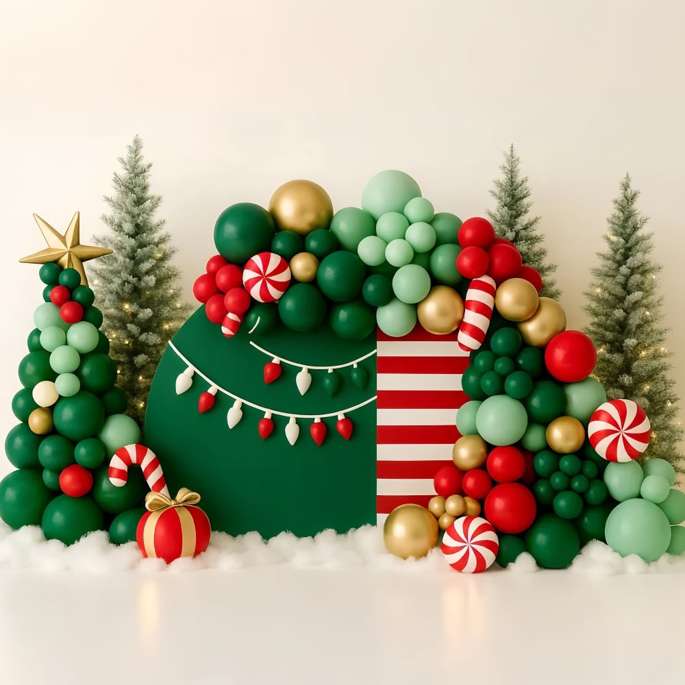 Smash-Cake-Fotohintergrund Weihnachtsbonbons Ballonwald Happy Birthday-Fotohintergrund TWW59-221